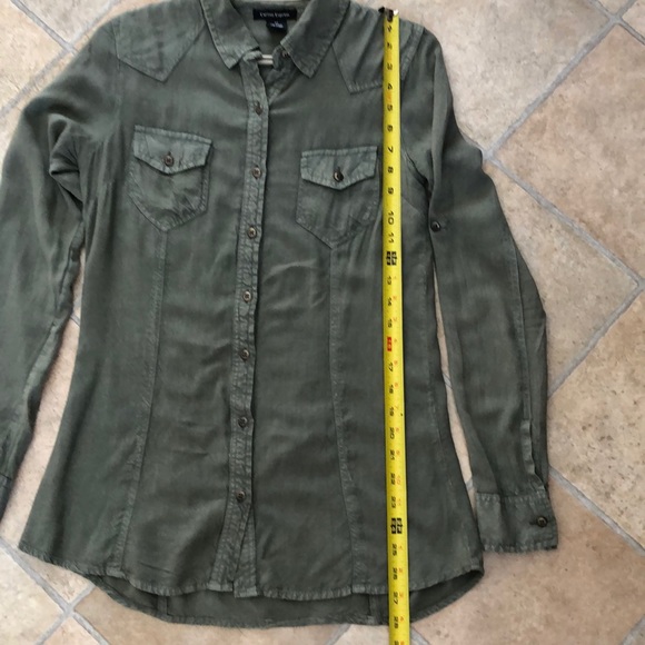 Cotton Express khaki button up top - Picture 6 of 13